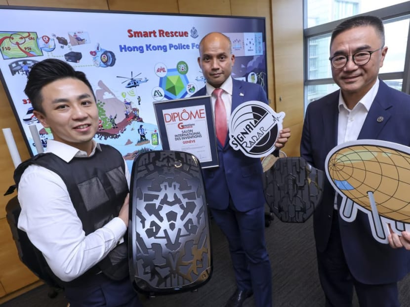 (From left) Ken Leung of Altai Technologies, police Senior Superintendent Swalikh Mohammed and the Science Park’s Eric Or introduce the new technology. (From left) Ken Leung of Altai Technologies, police Senior Superintendent Swalikh Mohammed and the Science Park’s Eric Or introduce the new technology.