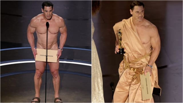 只用信封遮重点部位　John Cena“全裸”颁奥斯卡奖项　