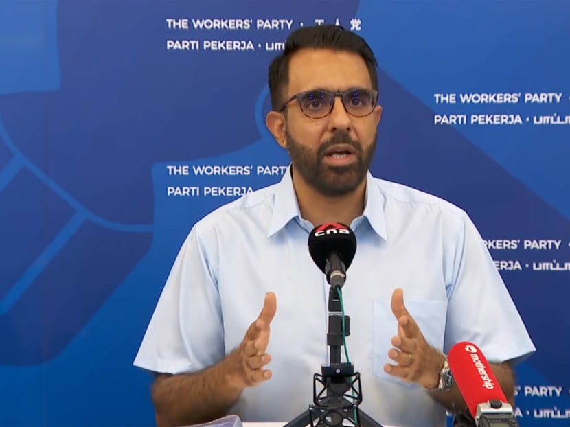 Mr Pritam Singh at a press conference to address matters related to Ms Raeesah Khan's resignation from the Workers' Party.