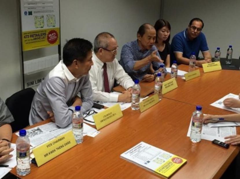 Press conference organised by Sim Lim Square mall management on errant retailers. Photo: Marcus Mark Ramos