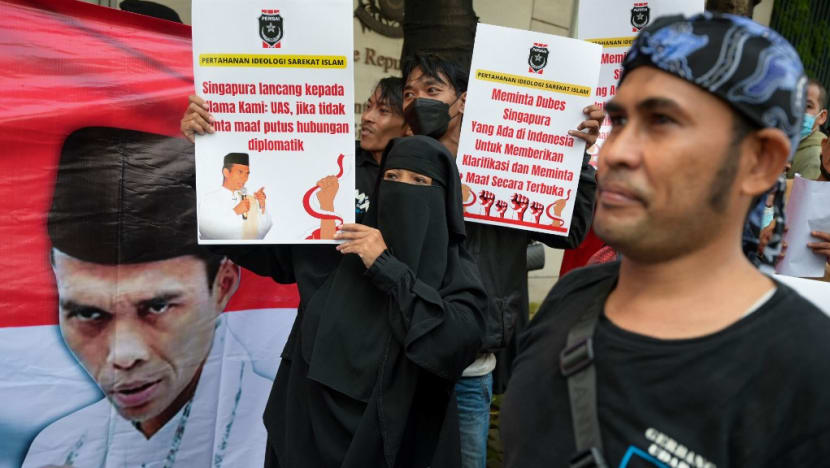 Protests at Singapore’s embassy in Jakarta, consulate-general in Medan over decision to deny preacher entry Protests at Singapore’s embassy in Jakarta, consulate-general in Medan over decision to deny preacher entry