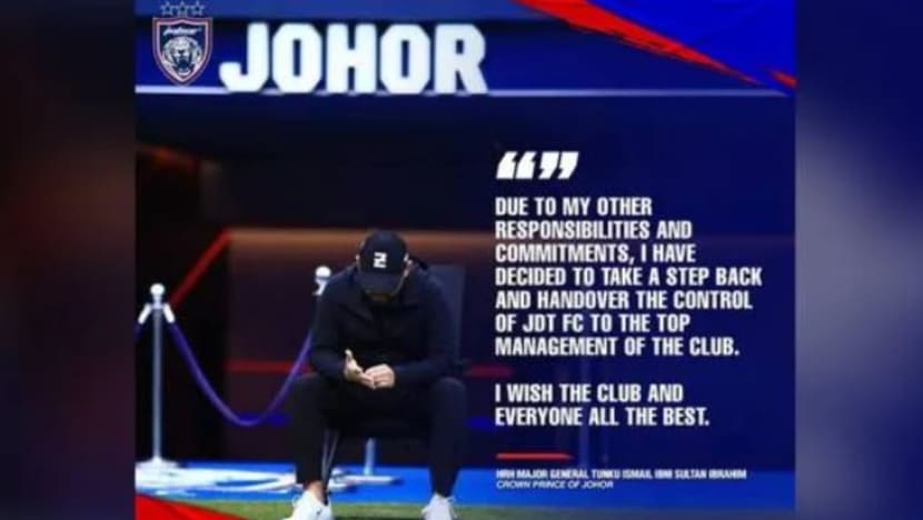 Tunku Ismail Sultan Ibrahim umum undur diri dari Kelab Bolasepak JDT Tunku Ismail Sultan Ibrahim umum undur diri dari Kelab Bolasepak JDT