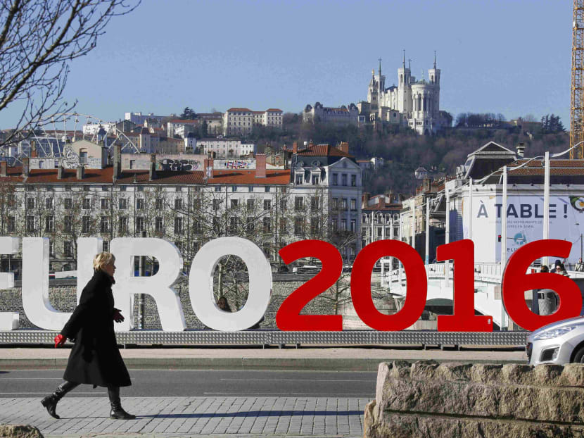 A Euro 2016 sign in Lyon, France. Photo: Reuters