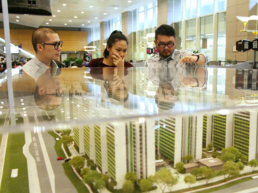 Models of HDB flats at the HDB Hub. TODAY file photo