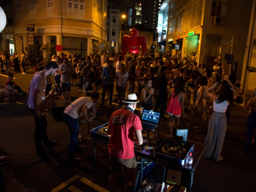 Party on at the inaugural Urban Ventures art carnival at Keong Saiok Road and Jiak Chuan Road. Look forward to DJ sets, and live performances by up-and-coming Singapore artists Adia Tay and Mars. Photo: Urban Venturesm 2016. Photo: Urban Ventures