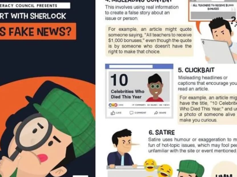 A book distributed by the Media Literacy Council to schools wrongly classifies satire as fake news.