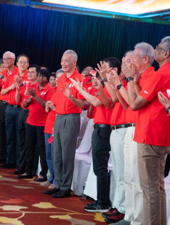 Prime Minister Lee Hsien Loong at the May Day Rally on May 1, 2024. 