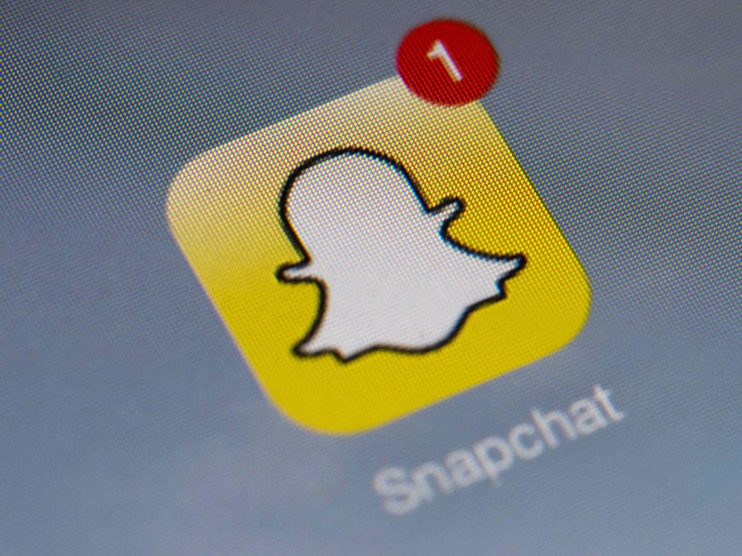 The logo of mobile app Snapchat is displayed on a tablet on Jan 2, 2014 in Paris. Photo: AFP