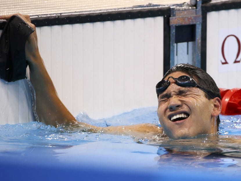Joseph Schooling after the men's 100m freestyle semi-finals in Rio de Janeiro on Aug 9, 2016. Photo: Reuters