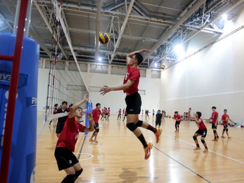 The Singapore men’s volleyball team target a semi-final spot at the Games. Photo: Jason Quah