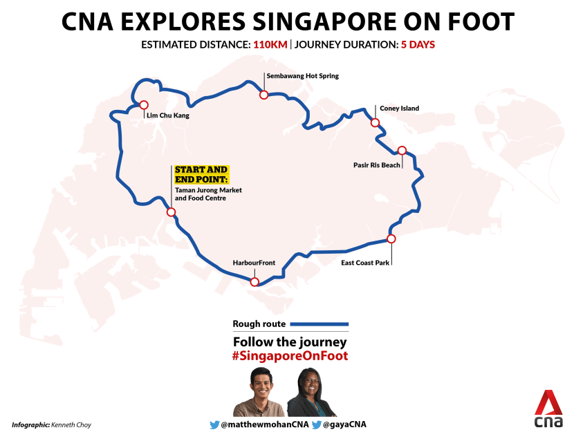 110km, five days, two reporters: CNA sets out to explore Singapore on foot 110km, five days, two reporters: CNA sets out to explore Singapore on foot