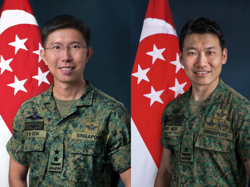 Brigadier-General David Neo (right) will take over from Major-General Goh Si Hou (left) as Chief of Army on March 10, 2022.