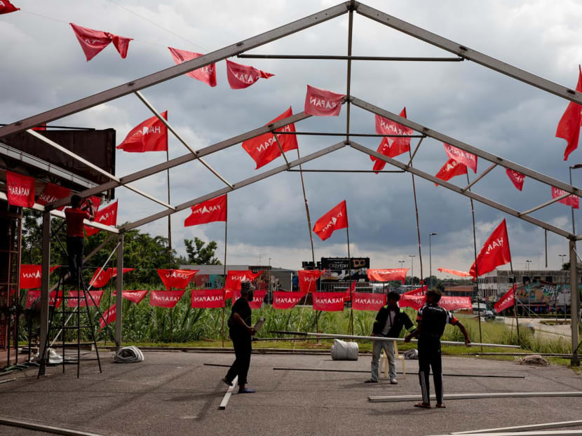 Pakatan Harapan (PH) flags at Ayer Hitam, Johor, on Nov 8, 2022. 