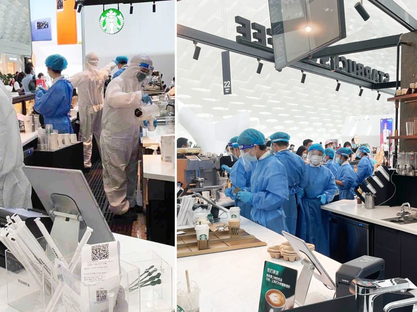 When you only want some coffee but your baristas look like high-risk lab researchers. When you only want some coffee but your baristas look like high-risk lab researchers.