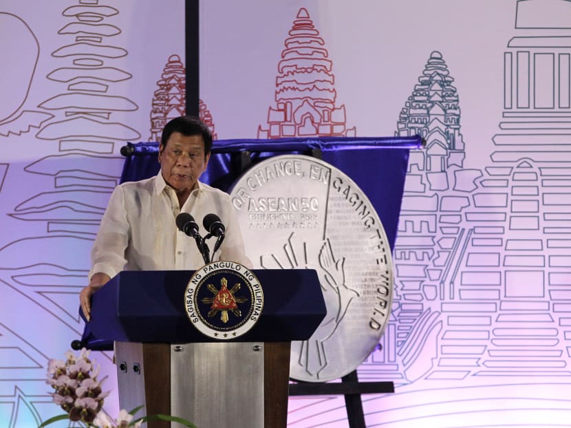 Philippine President Rodrigo Duterte speaks during the Philippines' ASEAN Chairmanship launch at SMX Convention Center in Davao city, southern Philippines January 15, 2017. Photo: Reuters