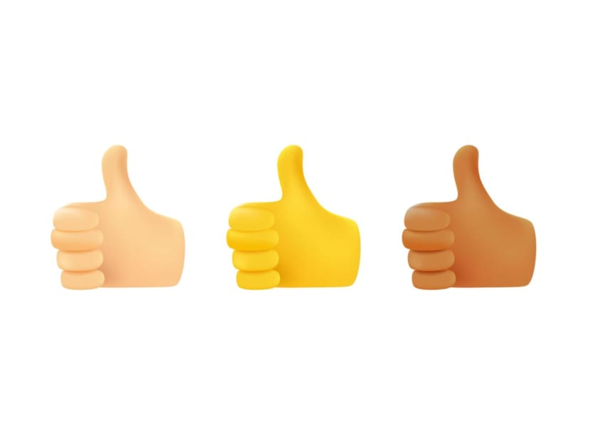 Vector illustration of "thumbs up" emojis.