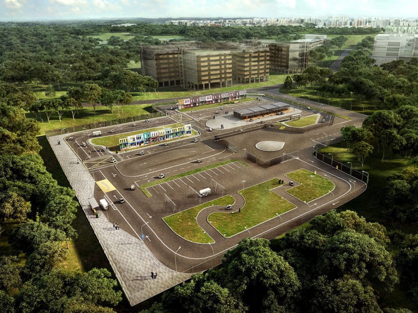 An artist’s impression of the 1.8ha test circuit, which houses a 3.2km track and will be ready next year. Photo: JTC