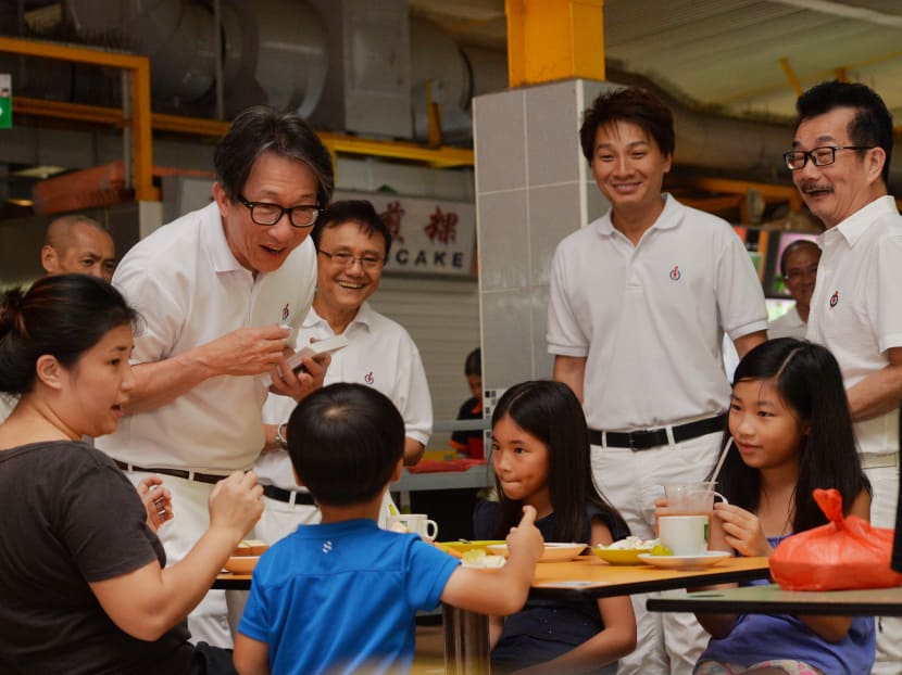The People's Action Party's Lim Swee Say meeting with residents in Bedok South on Sept 5, 2015. Photo: Robin Choo/TODAY