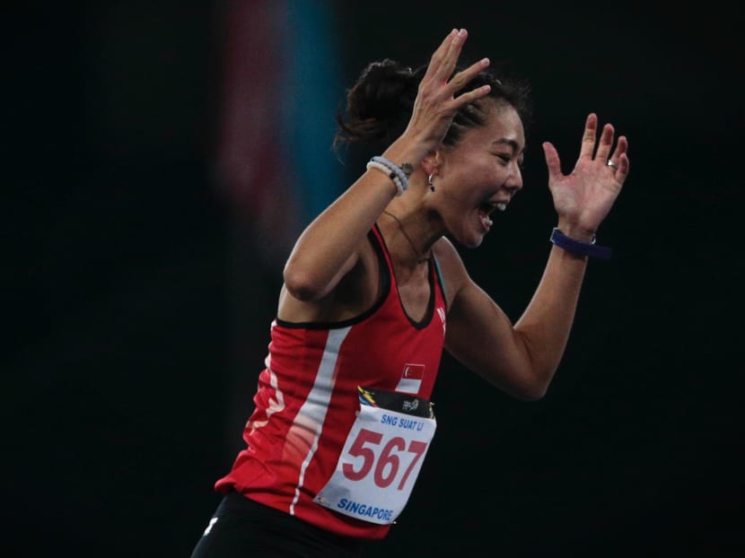 The success of Michelle Sng in the women’s high jump at the SEA Games, was largely attributed to her grit and perseverance, taking time off work and paying her own way – with some help from the Government and sponsors – in order to train and compete overseas. Photo: Jason Quah/TODAY