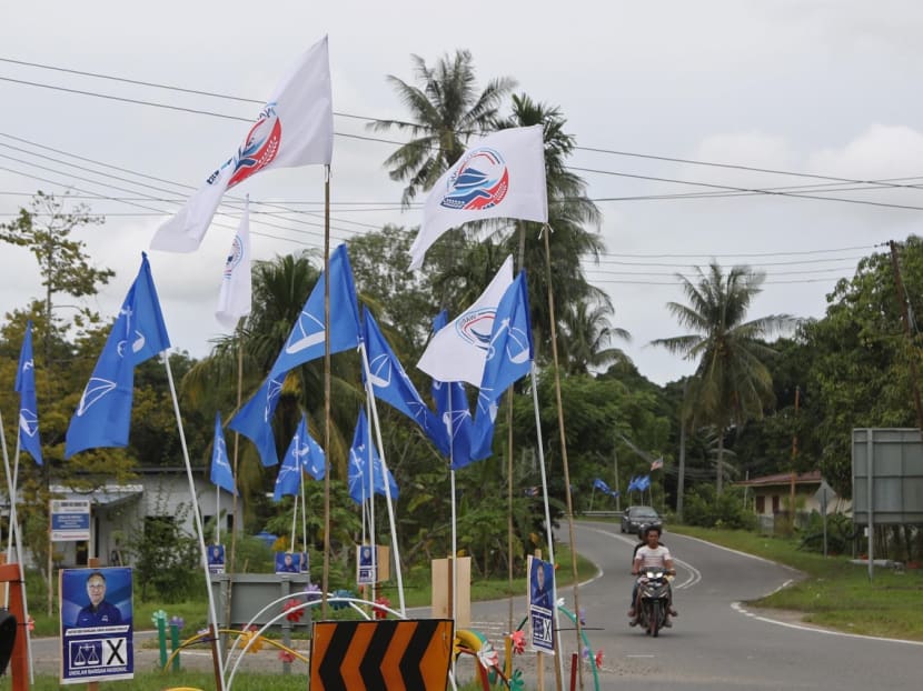 Party flags seen in a village in the constituency of Kota Belud, north-east of Sabah's capital of Kota Kinabalu on Nov 9, 2022. Party flags seen in a village in the constituency of Kota Belud, north-east of Sabah's capital of Kota Kinabalu on Nov 9, 2022.