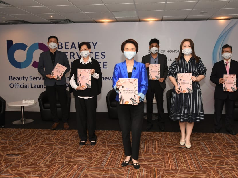 Ms Low Yen Ling (third from left), Minister of State for Trade and Industry, at the launch of the Beauty Services Alliance on Aug 26, 2020. Ms Low Yen Ling (third from left), Minister of State for Trade and Industry, at the launch of the Beauty Services Alliance on Aug 26, 2020.