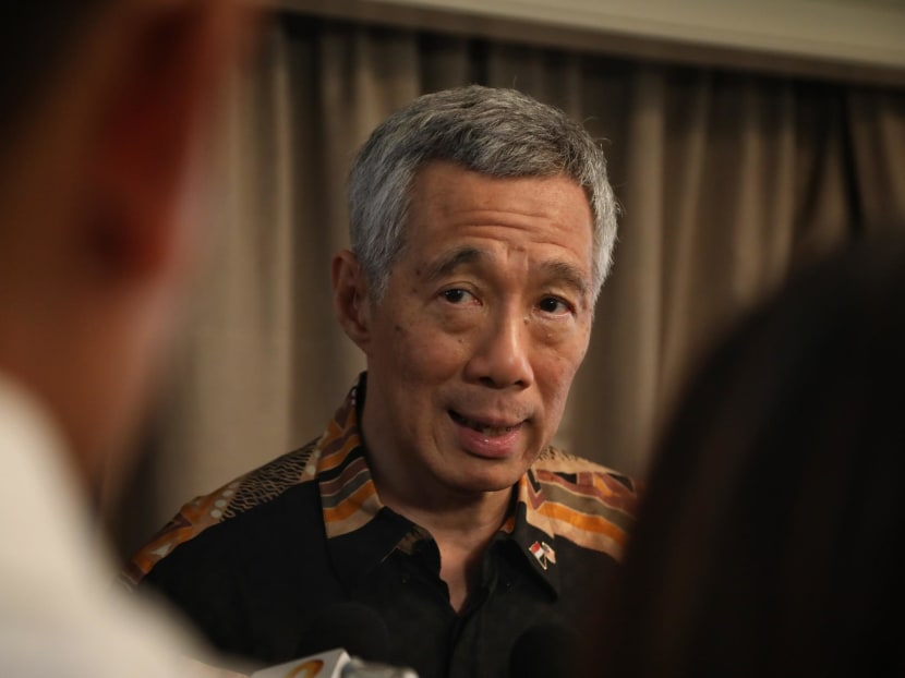 PM Lee speaking to the Singapore media on Saturday (May 19) after meeting his Malaysian counterpart Dr Mahathir Mohamad and his designed successor Anwar Ibrahim.