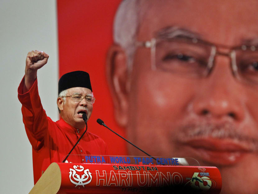 File photo of Malaysian Prime Minister Najib Razak during a speech at UMNO's anniversary celebration in Kuala Lumpur, Malaysia on May 11, 2015. Photo: AP