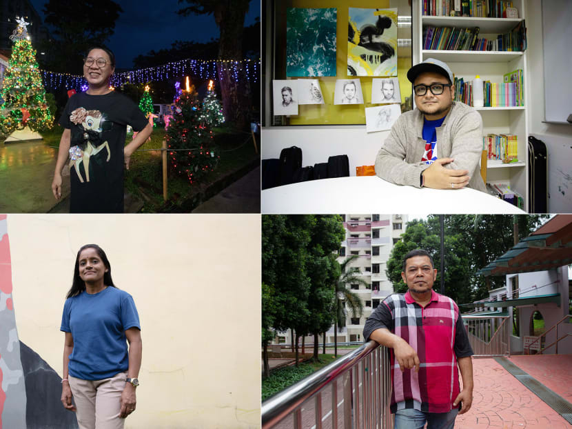 Ordinary Singaporeans who have stepped up to bring joy to others amid the Covid-19 gloom include (top, clockwise) Madam Sandy Goh, Mr Firdaus Abdul Hamid, Mr Arifin Mohd Rahim and Madam Komala Devi Ramiah.