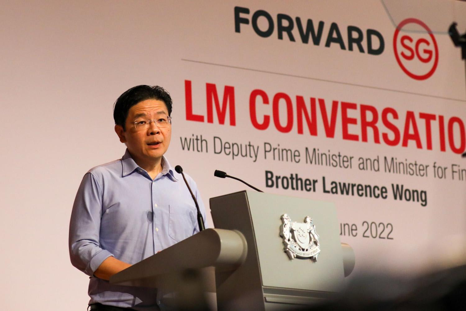 Deputy Prime Minister Lawrence Wong speaking at the launch of a Forward Singapore exercise on June 28, 2022. Deputy Prime Minister Lawrence Wong speaking at the launch of a Forward Singapore exercise on June 28, 2022.