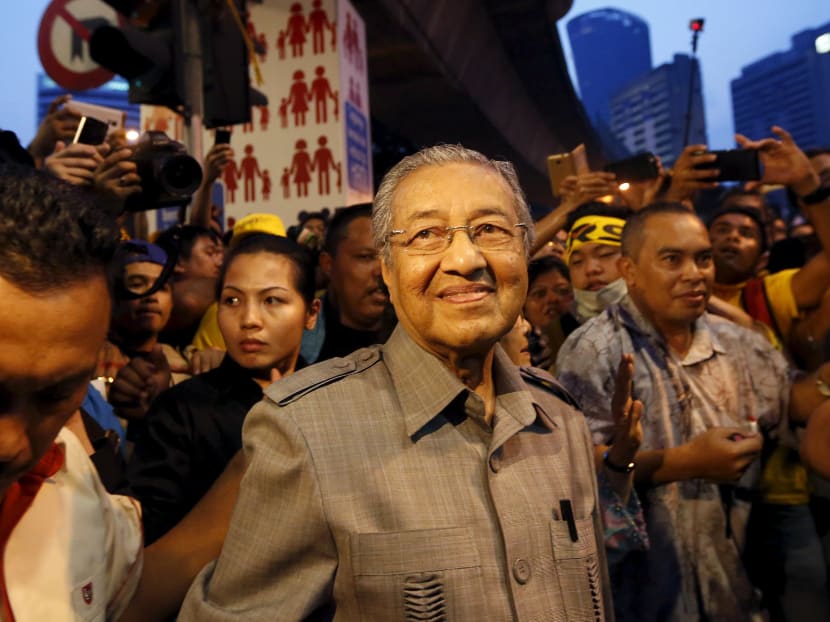 Former Malaysian Prime Minister Mahathir Mohamad attends a rally organised by pro-democracy group "Bersih" (Clean) in Malaysia's capital city of Kuala Lumpur on August 29, 2015. Photo: Reuters