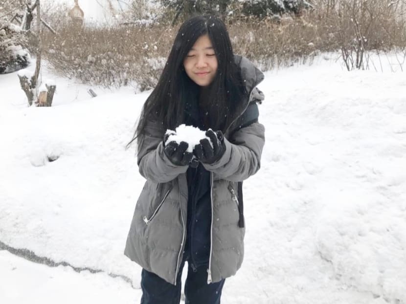 The author (seen here in Harbin during a trip in Jan 2020) says that growing up, she was never used to getting up and being hard at work at unearthly hours.