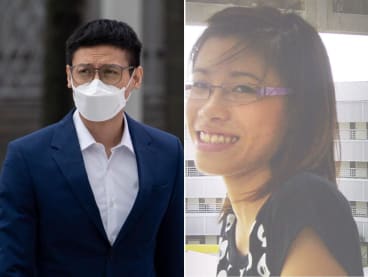 Ahmad Danial Mohamed Rafa'ee (left) arriving at the State Courts on July 6, 2022. He faces six charges over the death of Felicia Teo Wei Ling (right) in 2007.