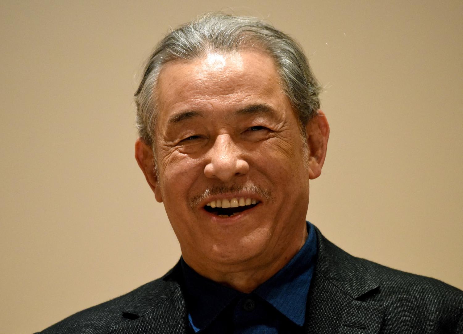 Japanese designer Issey Miyake attending a press conference for the Miyake Issey Exhibition at the National Art Center in Tokyo, in a file photo taken on March 15, 2016. Japanese designer Issey Miyake attending a press conference for the Miyake Issey Exhibition at the National Art Center in Tokyo, in a file photo taken on March 15, 2016.