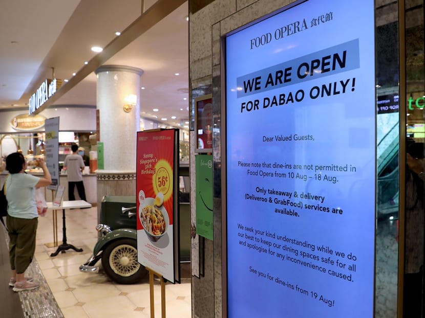 The Food Opera food court at the Ion Orchard shopping mall remain open only for takeaway and delivery services for now.