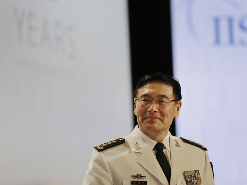 China's Deputy Chief, Joint Staff Department, Central Military Commission, Admiral Sun Jianguo arrives for a plenary session at the 15th International Institute for Strategic Studies Shangri-la Dialogue, or IISS, Asia Security Summit on Sunday, June 5, 2016, in Singapore. Photo: AP
