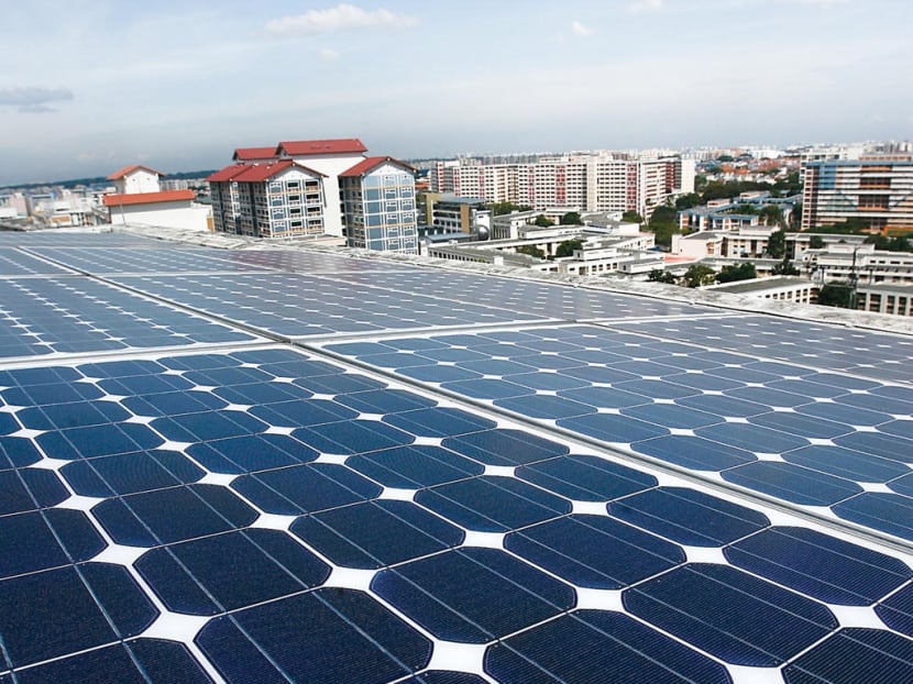 The Singapore Government could modify its building codes to require all new buildings to have solar rooftop, the author suggests. The Singapore Government could modify its building codes to require all new buildings to have solar rooftop, the author suggests.