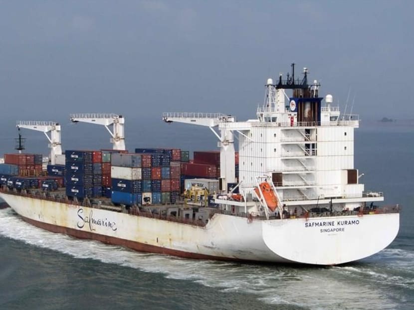 The Singapore-registered container vessel Safmarine Kuramo. Screencap: Capt Turboboss/marinetraffic.com