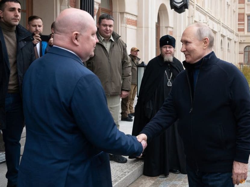 Putin visits Crimea on anniversary of its annexation from Ukraine Putin visits Crimea on anniversary of its annexation from Ukraine