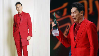 Brandon Wong Wears All Red At Star Awards Again; Wins More Awards Than He Did Last Year: “My Underwear Isn’t Red!”