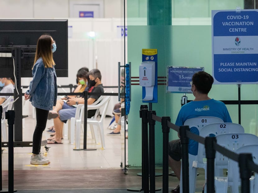 A vaccination centre in Yew Tee.