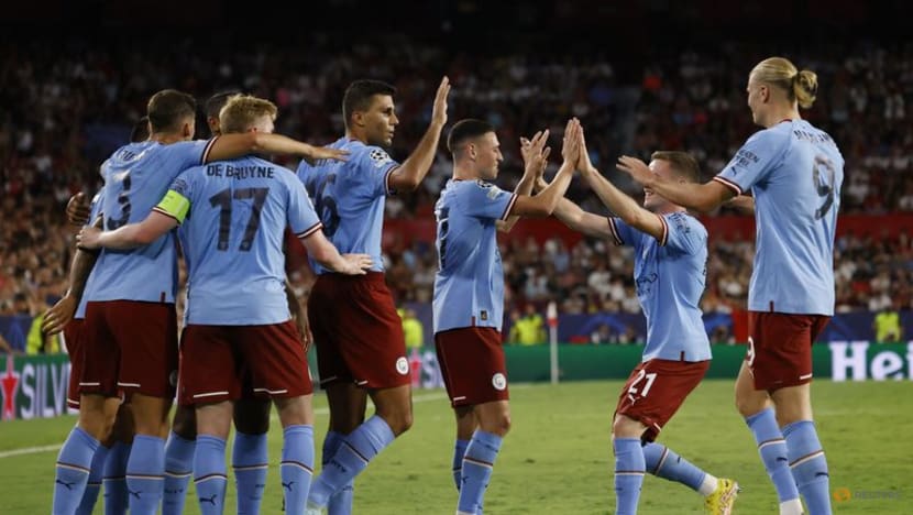 Haaland at the double as Man City hit four in Sevilla Haaland at the double as Man City hit four in Sevilla