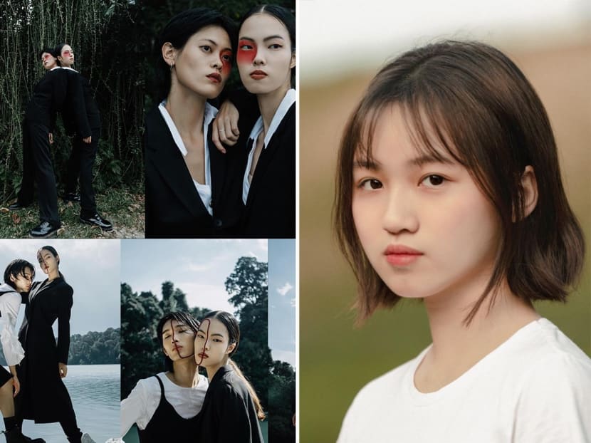 Student Yvette Lim (right), 19, from St Andrew’s Junior College with some of the photos she has taken (left). Student Yvette Lim (right), 19, from St Andrew’s Junior College with some of the photos she has taken (left).