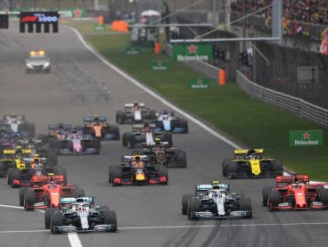 Drivers setting off at the start of the Formula One Chinese Grand Prix in Shanghai. Next year's China Grand Prix has been cancelled Formula One announced on December 2, 2022 making it four successive years it will not have been raced due to the coronavirus pandemic on April 14, 2019.
