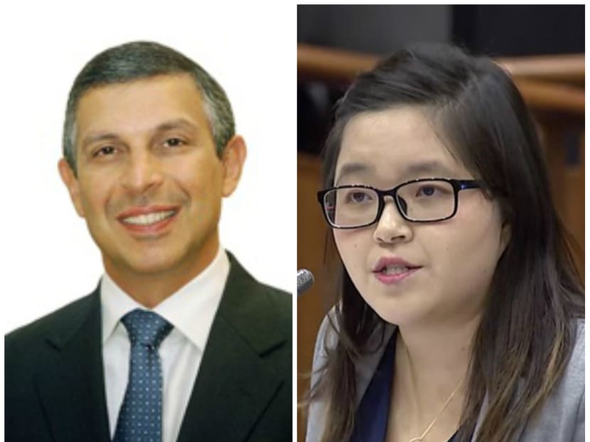 Singapore's ambassador to the United States Ashok Kumar Mirpuri (left), and freelance journalist Kirsten Han.