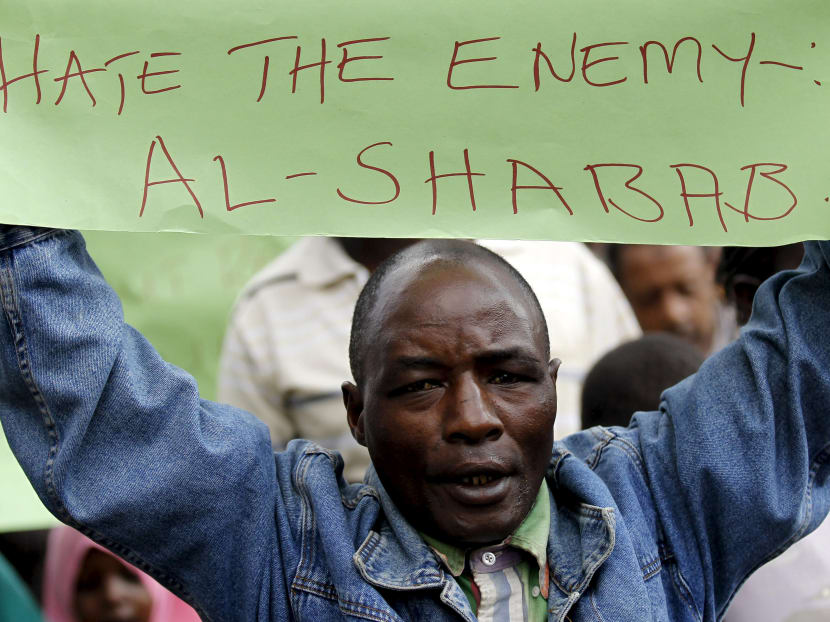 A man participates in a protest against the gunmen attack at the Garissa University, at the Eastleigh neighbourhood in Kenya's capital Nairobi April 8, 2015. Photo: Reuters