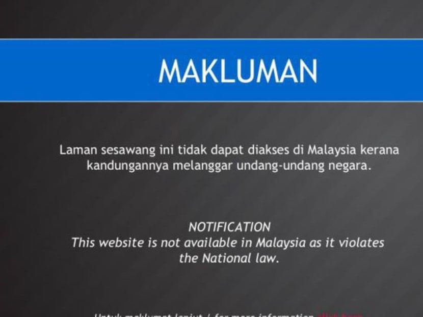 Users trying to access the Sarawak Report website are met with this message.