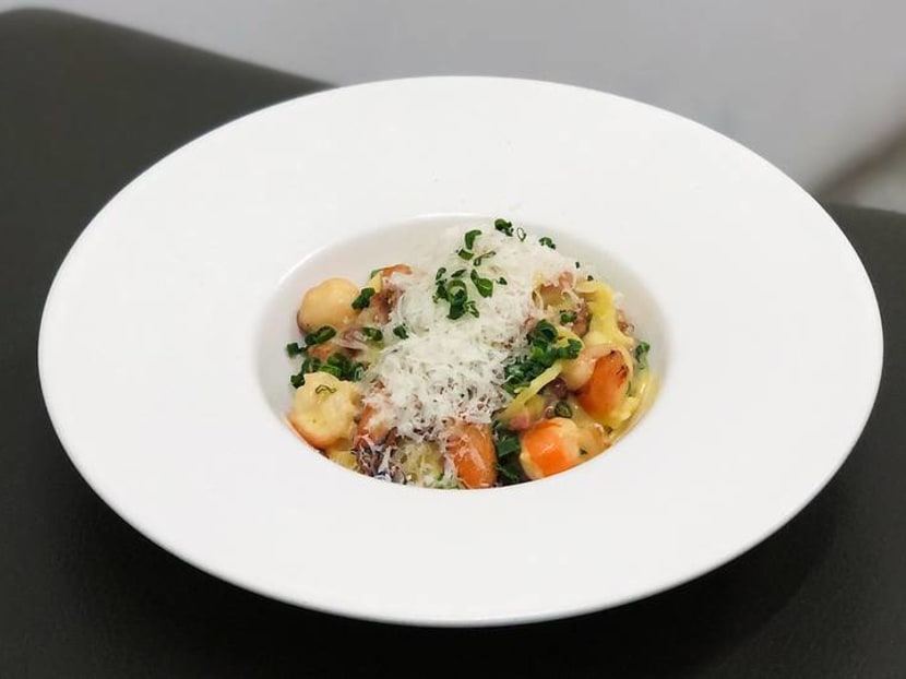 Easy home recipe: Prawn carbonara with bacon and egg yolk from Preludio's chef Easy home recipe: Prawn carbonara with bacon and egg yolk from Preludio's chef