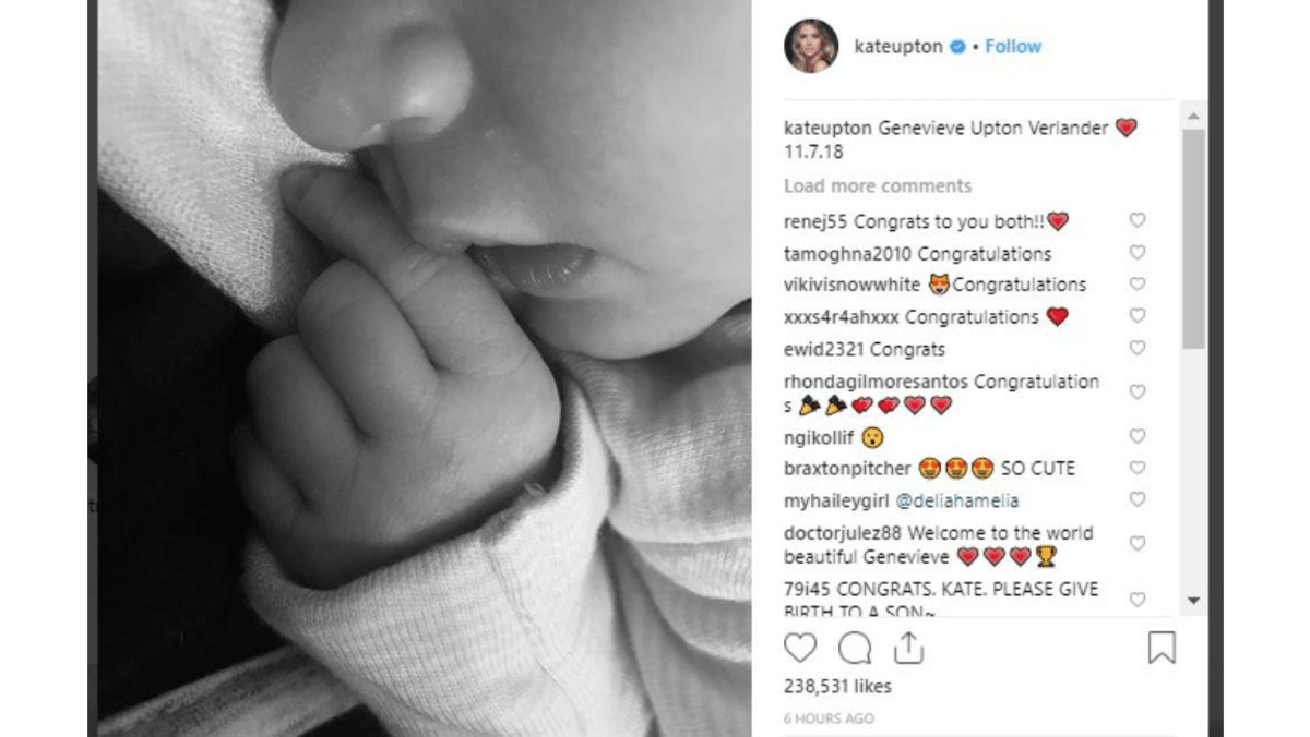 Kate Upton Gives Birth, Welcomes First Child With Justin Verlander