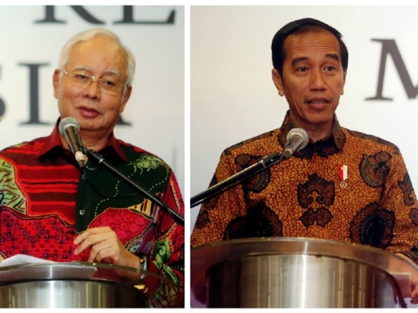 Malaysian Prime Minister Najib Razak (left) and Indonesian President Joko Widodo during the 12th Annual Consultation between their two countries. Photo: New Straits Times
