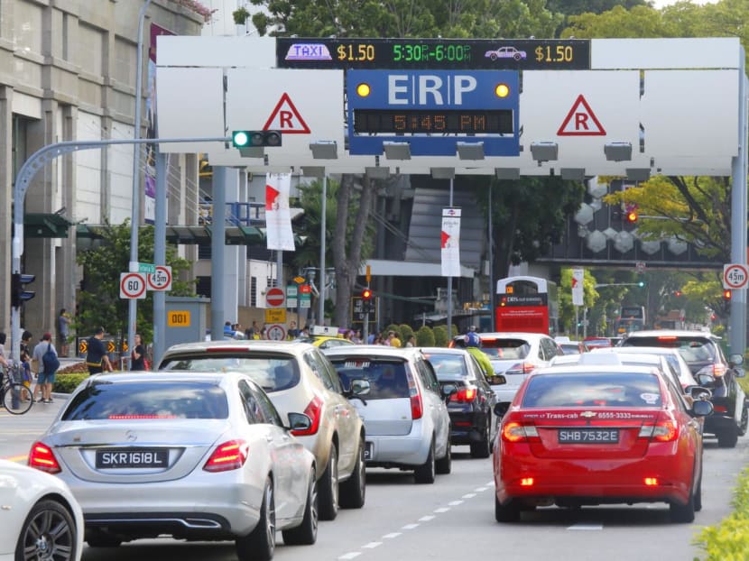 File photo of an Electronic Road Pricing (ERP) gantry in Singapore.